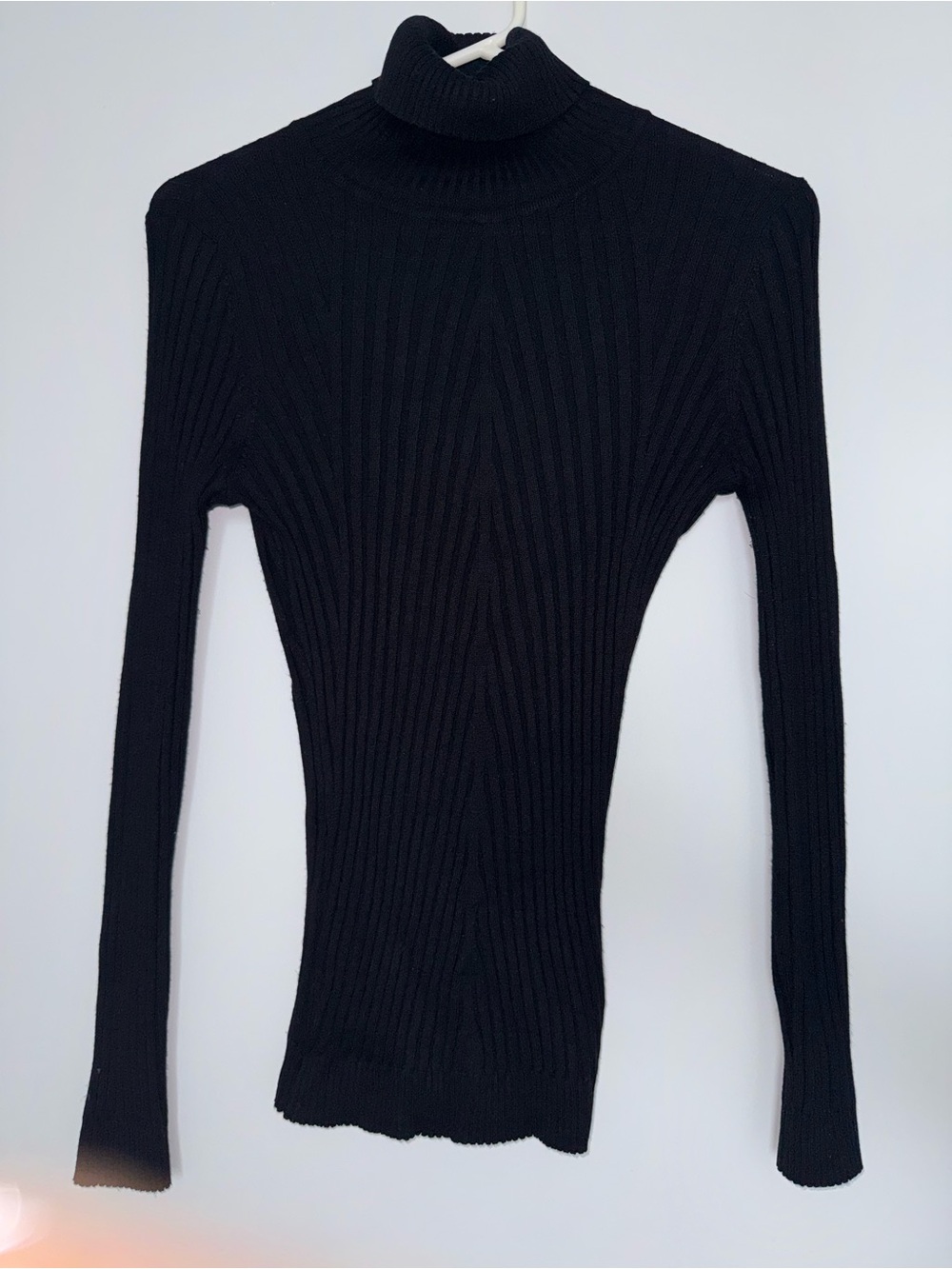 Black Ribbed Turtleneck Sweater - Classic Women's Knit
